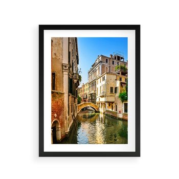 Plakat w ramie 50x70 - Magia Kanałów Weneckich - Wenecja, kanały - rama czarna