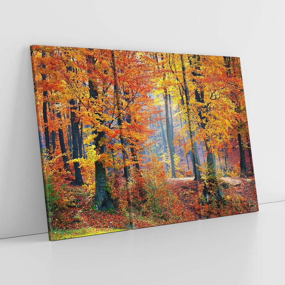 Obraz na płótnie 120x80 - Jesienny taniec lasu - jesień, las