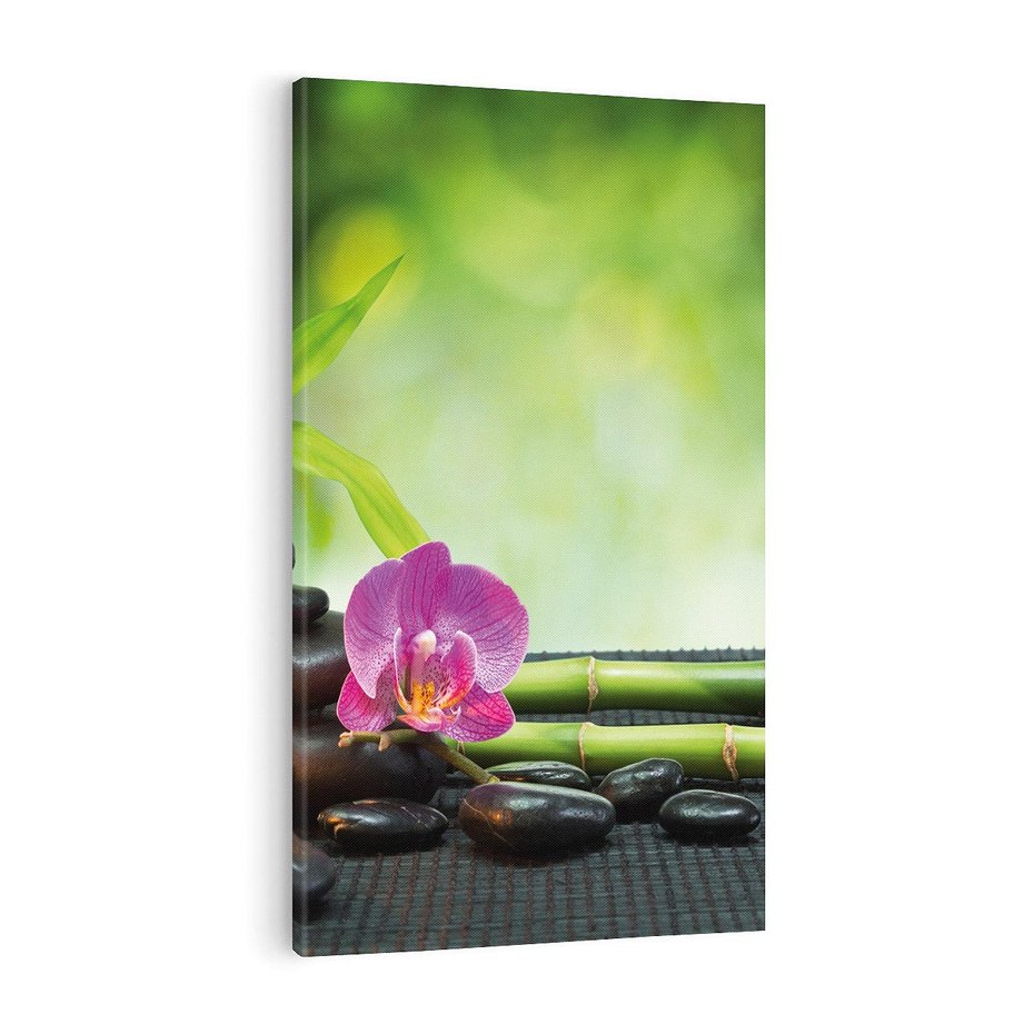 Obraz na płótnie 50x70 - Ukojenie kamieni w SPA - kamienie, SPA