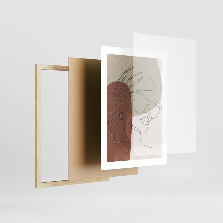 Plakat w ramie 30x40 - Kreatywność na Tle Plam - abstrakcyjna grafika, plamy - rama drewno