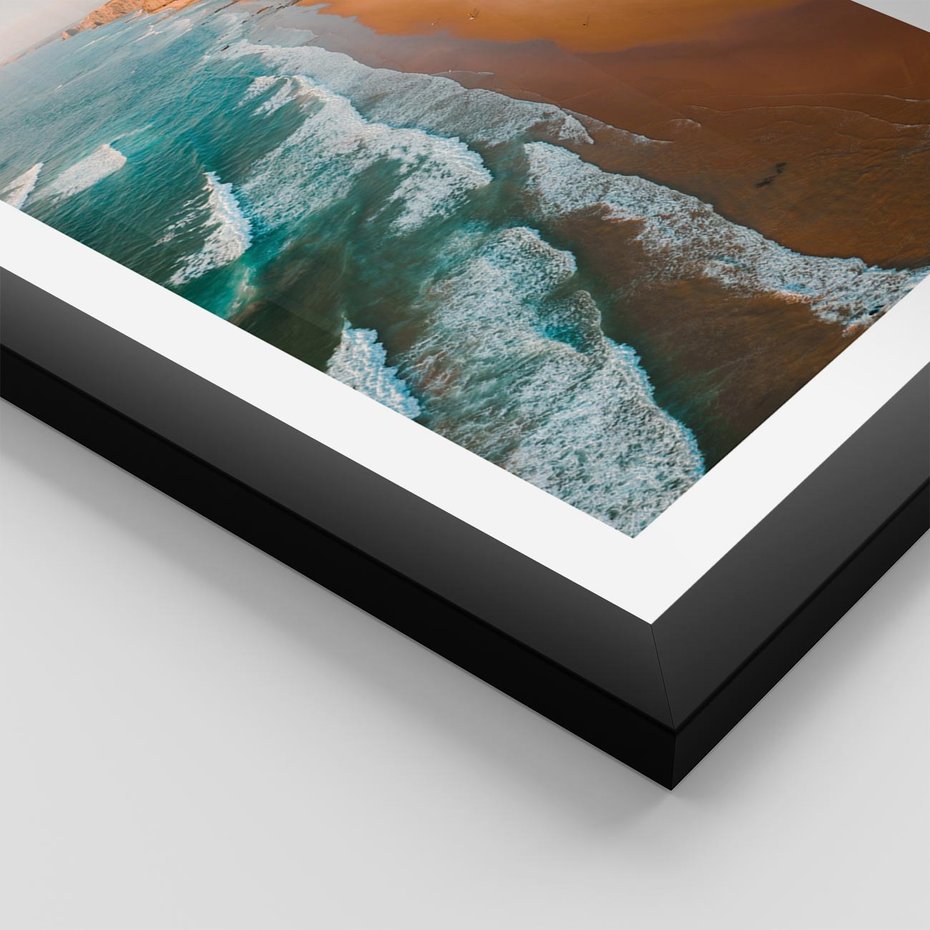 Plakat w ramie 30x40 - Z Lotu Ptaka - fotografia, plaża - rama czarna
