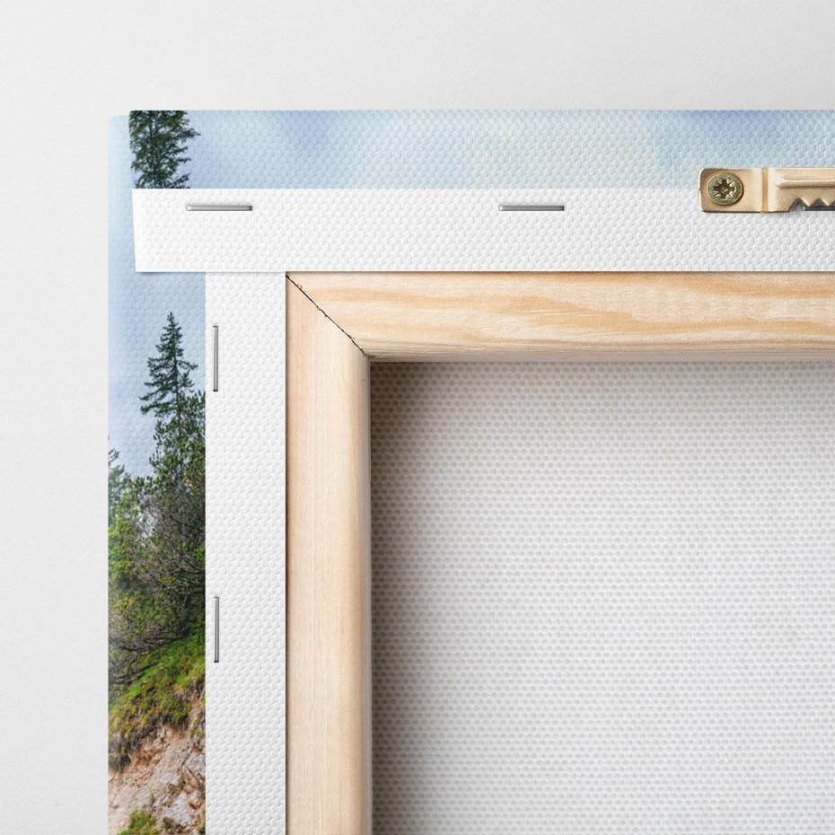 Obraz na płótnie 60x60 - Góry: Piękno nad jeziorem - góry, jezioro