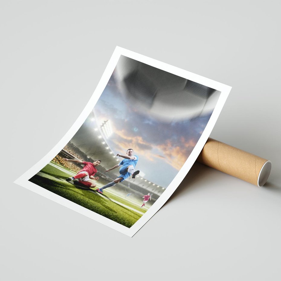 Plakat bez ramy 50x70 - Ekscytacja Sportowego Świata - gol, mecz