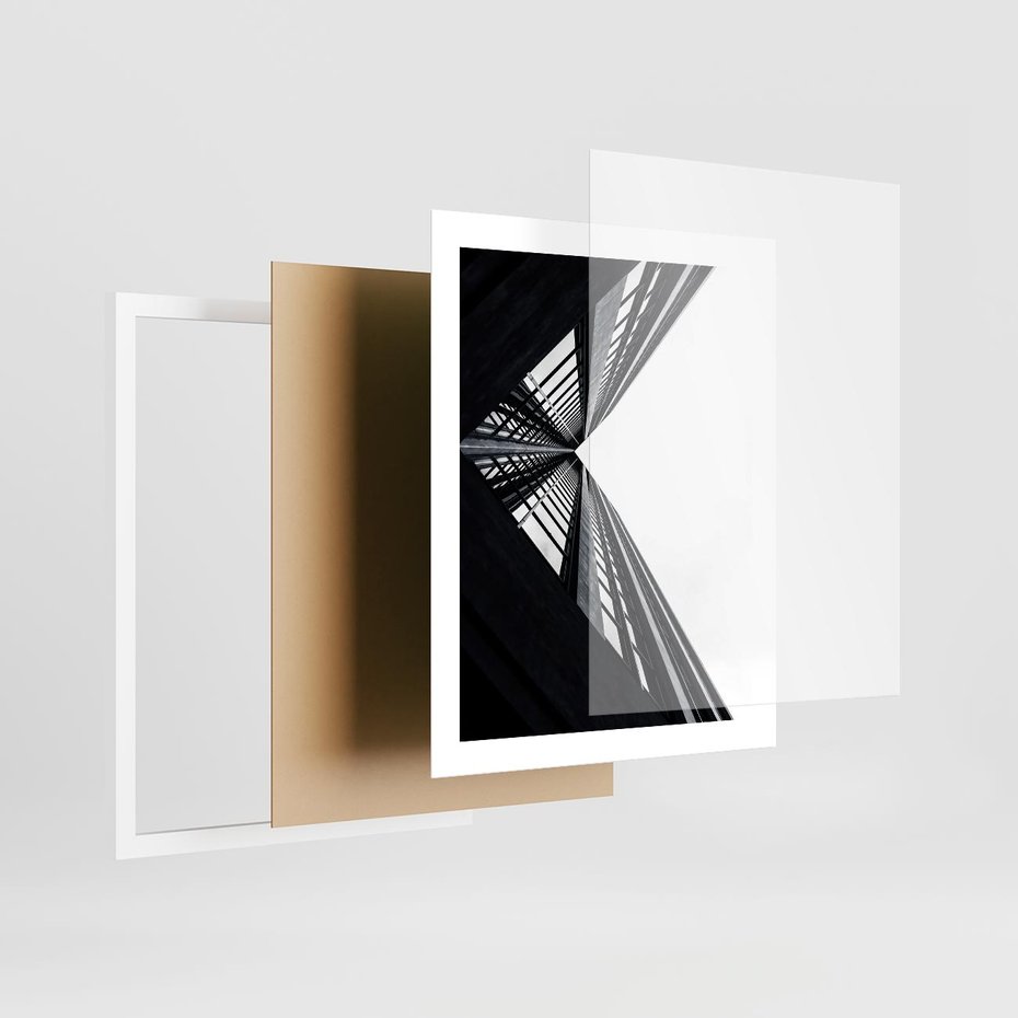 Plakat w ramie 40x50 - Nowoczesność w Linii - architektura, proste linie - rama biała