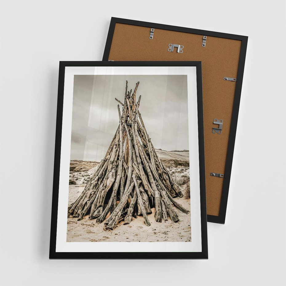 Plakat w ramie 50x70 - Ciepło Przeszłości - retro fotograia, odcienie sepii - rama czarna