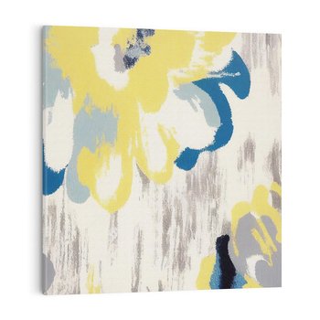 Obraz na płótnie 30x30 - Kwiatowe Impresje - malowane duże kwiaty, kolory żółty