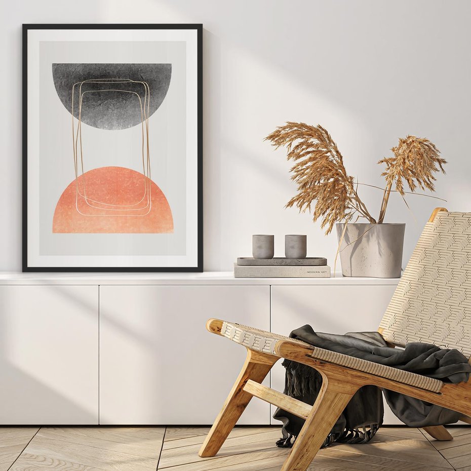 Plakat bez ramy 30x40 - Sztuka Abstrakcji - minimalistyczny boho obraz, abstrakcyjny