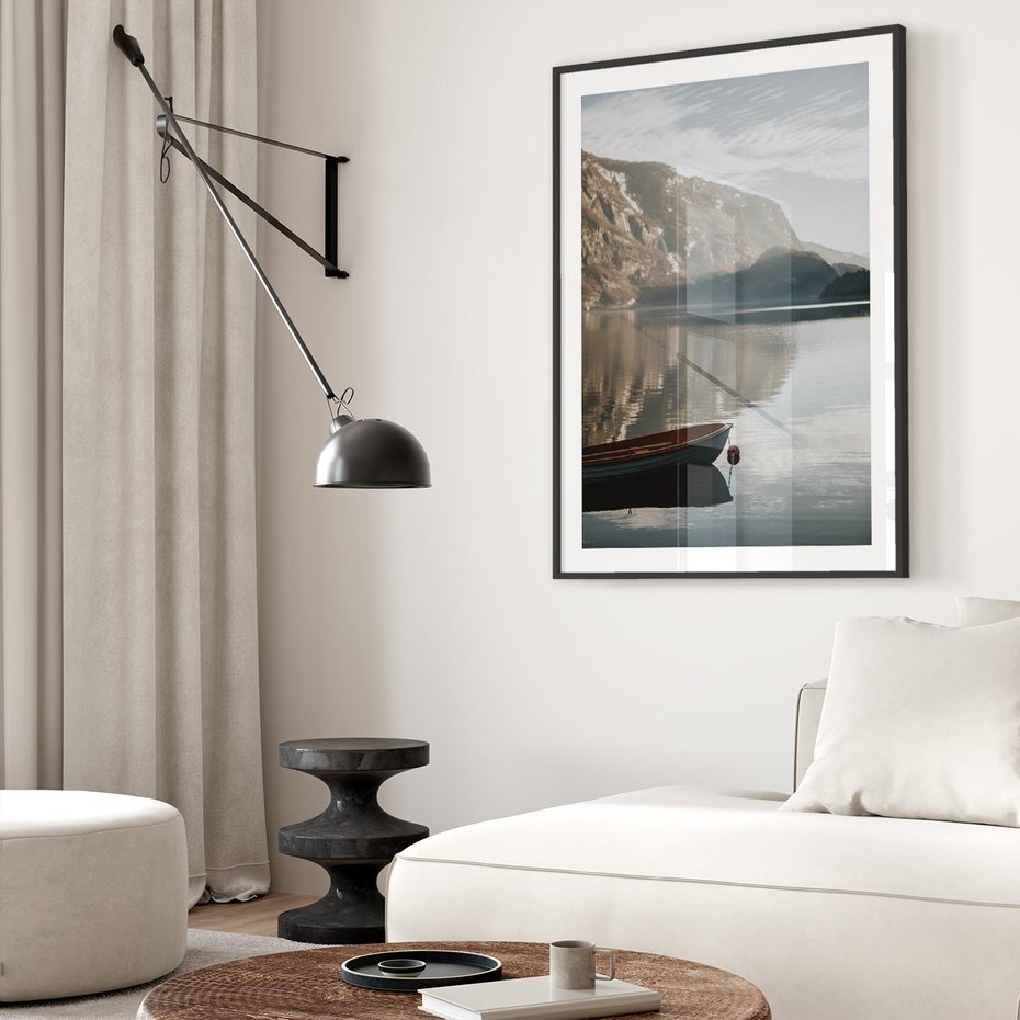 Plakat bez ramy 30x40 - Refleksje Natury - morze, łódka