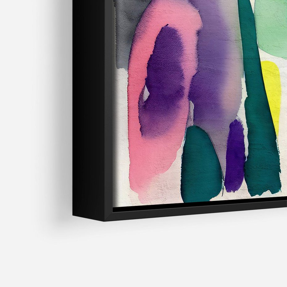 Obraz w ramie 70x100 - Subtelne Akwarelowe Ulotności - abstrakcyjny akwarelowy portret kobiety, rozmyte farby - rama czarna