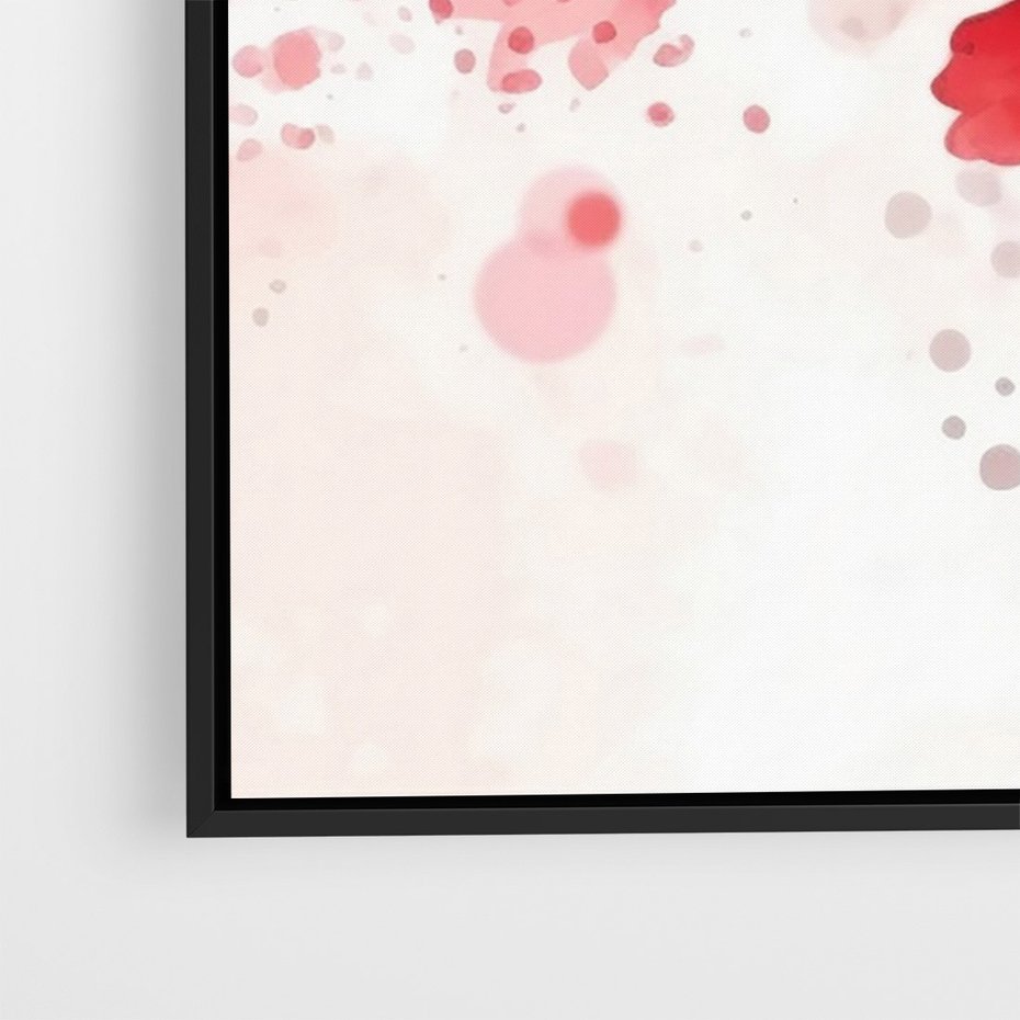 Obraz w ramie 50x70 - Szept Kwitnącej Wiśni - japoński parasol, liście - rama czarna