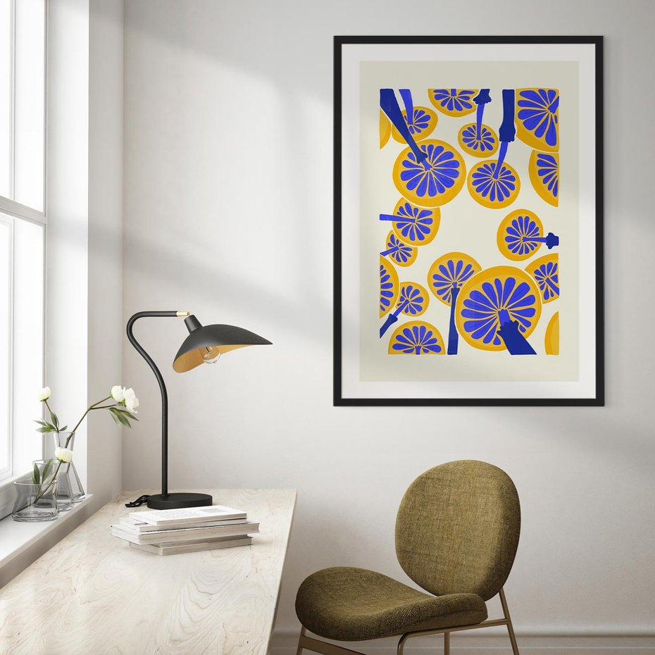 Plakat bez ramy 21x30 - Malowane w słońcu - abstrakcyjna kompozycja, grzyby