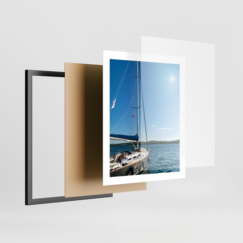 Plakat w ramie 40x50 - Wolność na Horyzoncie - żaglowiec, morze - rama czarna