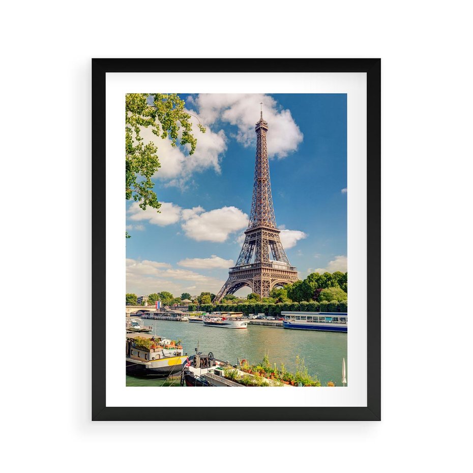 Plakat w ramie 40x50 - Paryżska ikona Francji - wieża Eiffla, Paryż - rama czarna