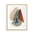 Plakat w ramie 40x50 - Czarna Palma w Brązowej Abstrakcji - grafika, akwarela - rama drewno