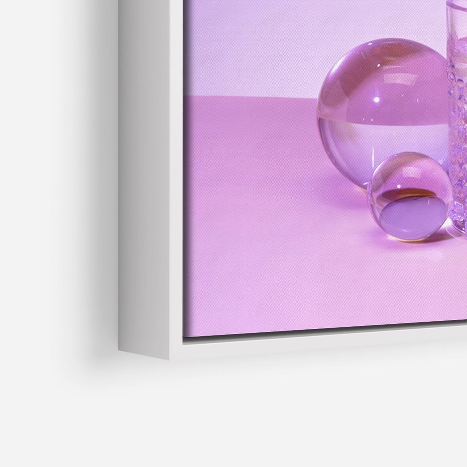 Obraz w ramie 80x120 - Minimalizm i Urok Natury - liście, pastele - rama biała