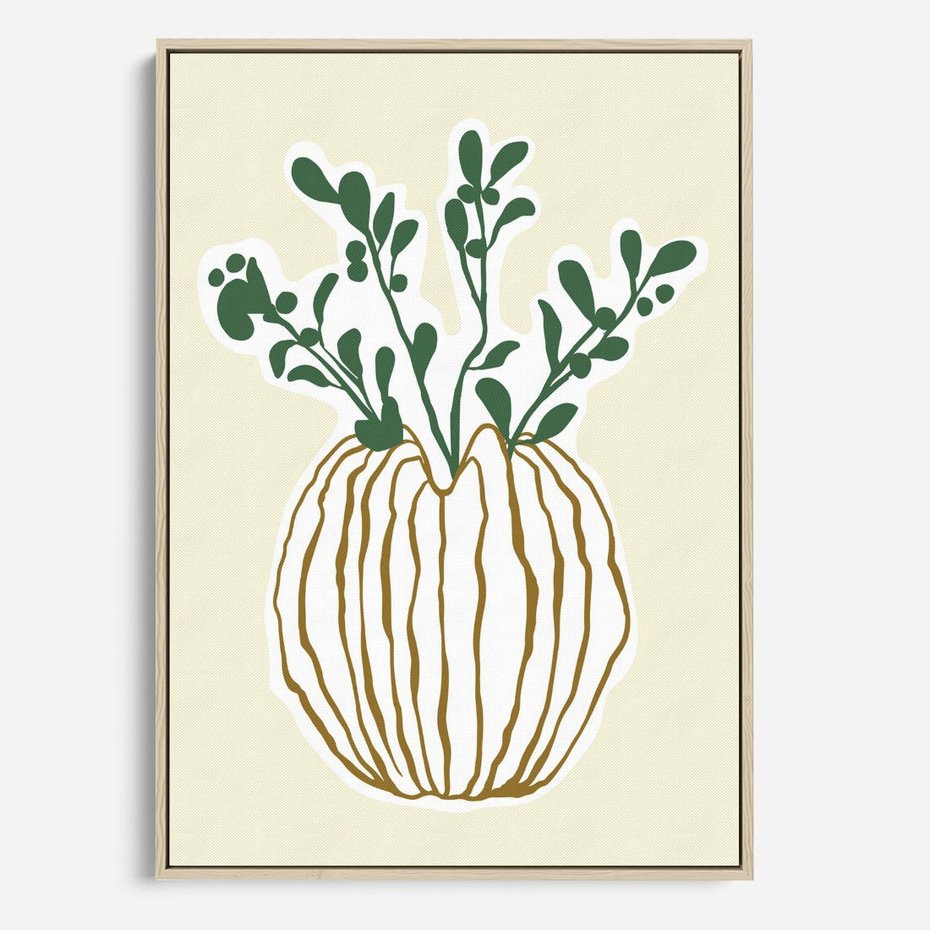 Obraz w ramie 80x120 - Przenikające Formy - abstrakcyjny plakat, kwiaty - rama drewno