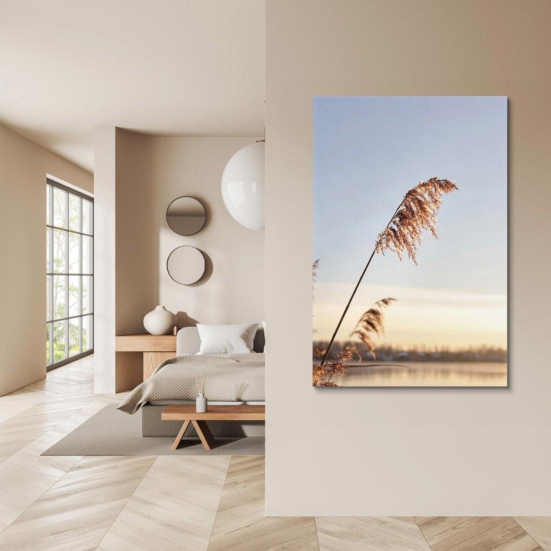 Obraz na płótnie 80x120 - Naturalna Delikatność - trawy, boho