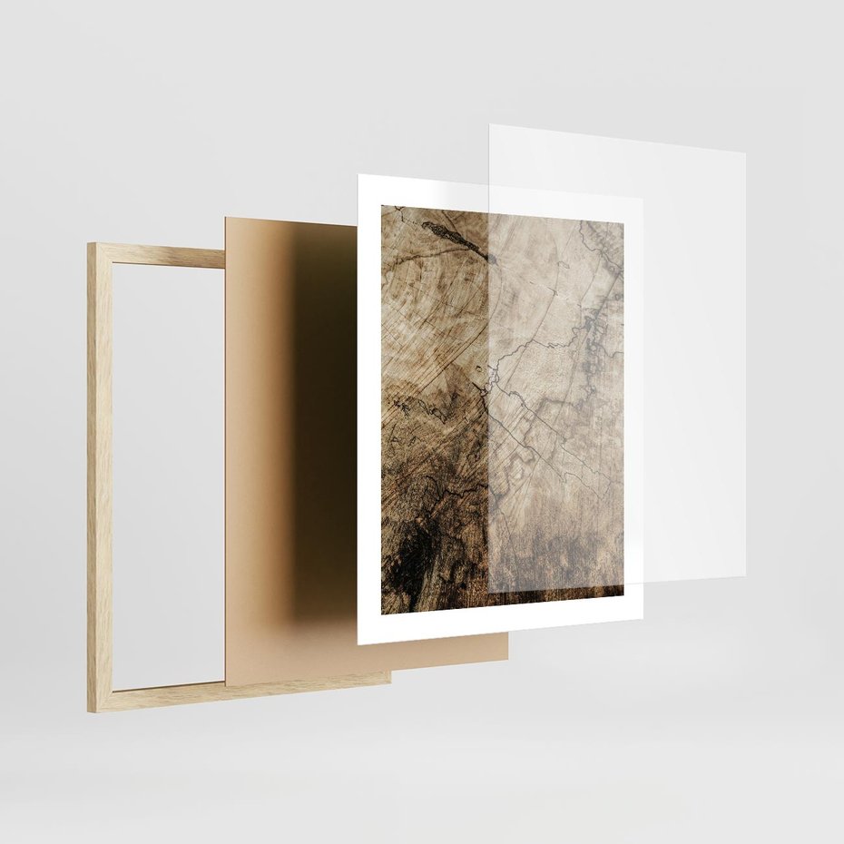 Plakat w ramie 40x50 - Słoje Natury - słoje drzewa, pieńdrzewa - rama drewno