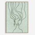 Obraz w ramie 80x120 - Spokojne Objęcia Natury - abstrakcja, zielony szkic - rama drewno