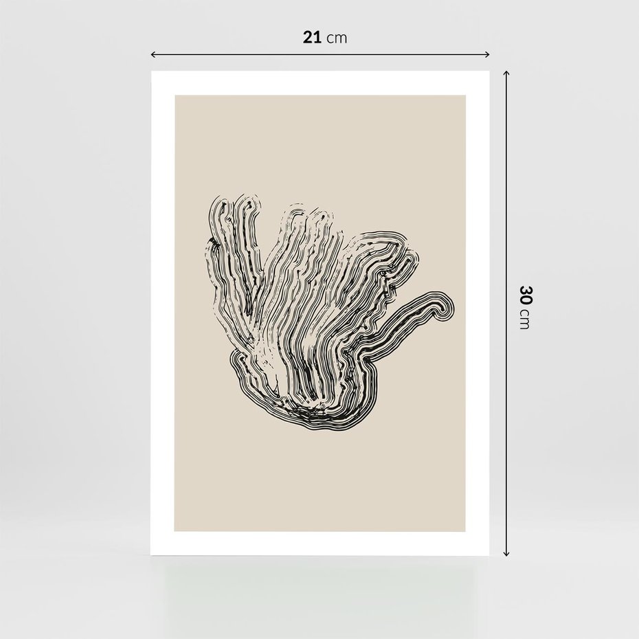 Plakat bez ramy 21x30 - Abstrakcyjne Odbicie - abstrakcyjne odbicie, biało czarny