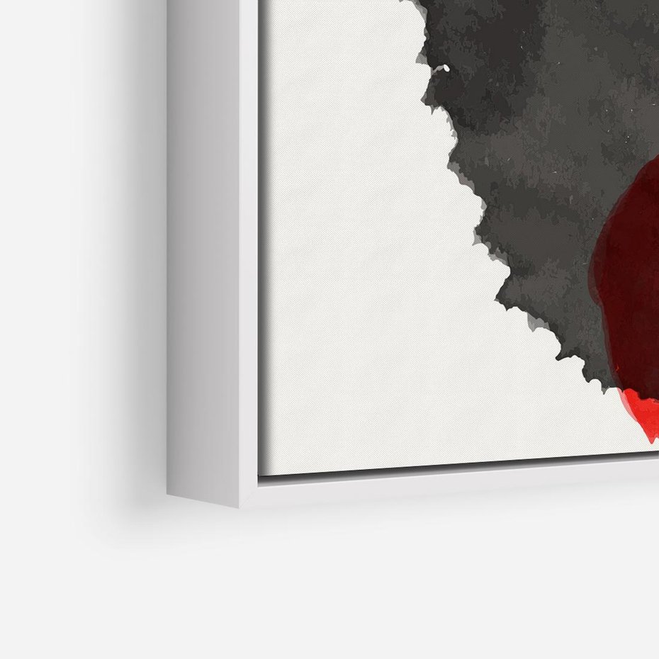 Obraz w ramie 80x80 - Wibracje Linii - abstrakcyjne nieregularne plamy, czarny - rama biała