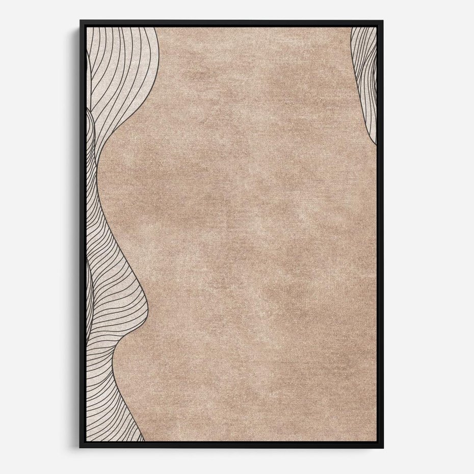 Obraz w ramie 50x70 - Symfonia uczuć i kształtów - delikatna kompozycja, falujące linie - rama czarna