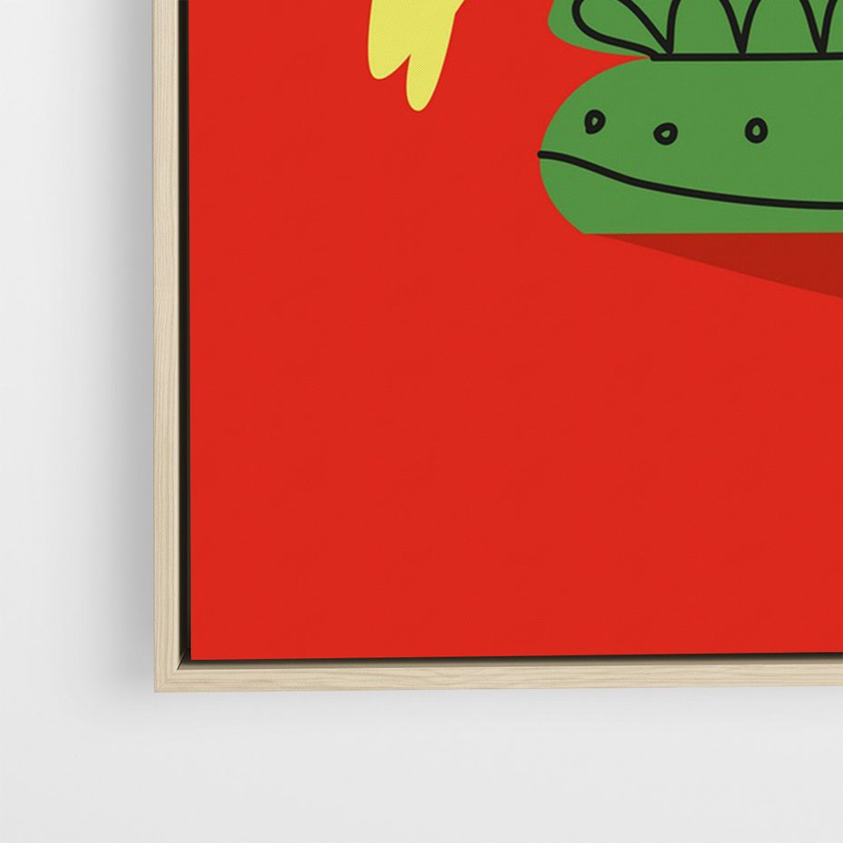 Obraz w ramie 50x70 - Abstrakcyjne Przenikanie - abstrakcyjne kwiaty, czerwone tło - rama drewno