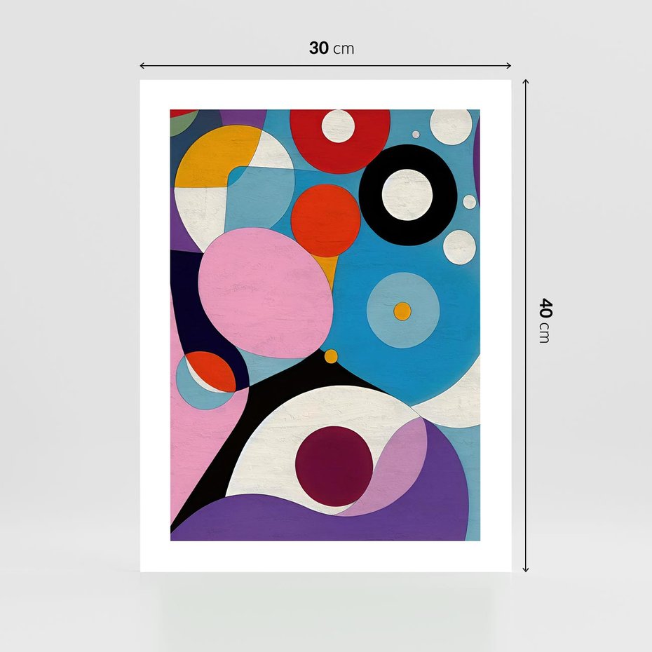 Plakat bez ramy 30x40 - Kolorowe Ulotności - abstrakcyjny obraz olejny, żywe kolory