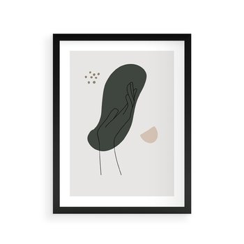 Plakat w ramie 50x70 - Tajemnicze Impulsy - szkic jedną linią, one lone - rama czarna