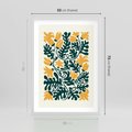 Plakat w ramie 50x70 - Impulsy Kreatywności - abstrakcyjne żółte kwiaty, kompozycja - rama biała