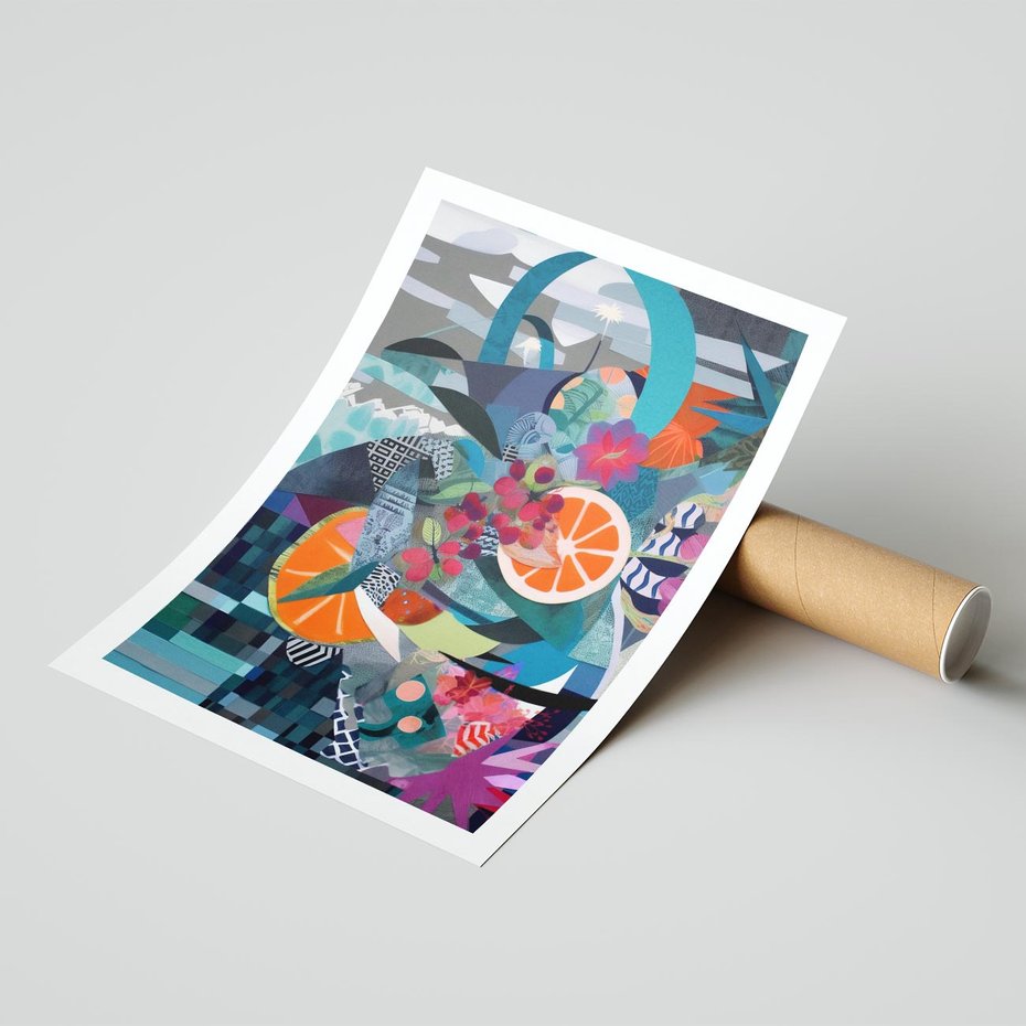 Plakat bez ramy 21x30 - Migocące Widoki Harmonii - abstrakcyjny obraz, jak picasso