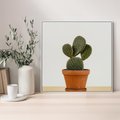 Obraz w ramie 50x50 - Kwiatowy taniec kaktusa - kaktus, kwiat - rama biała