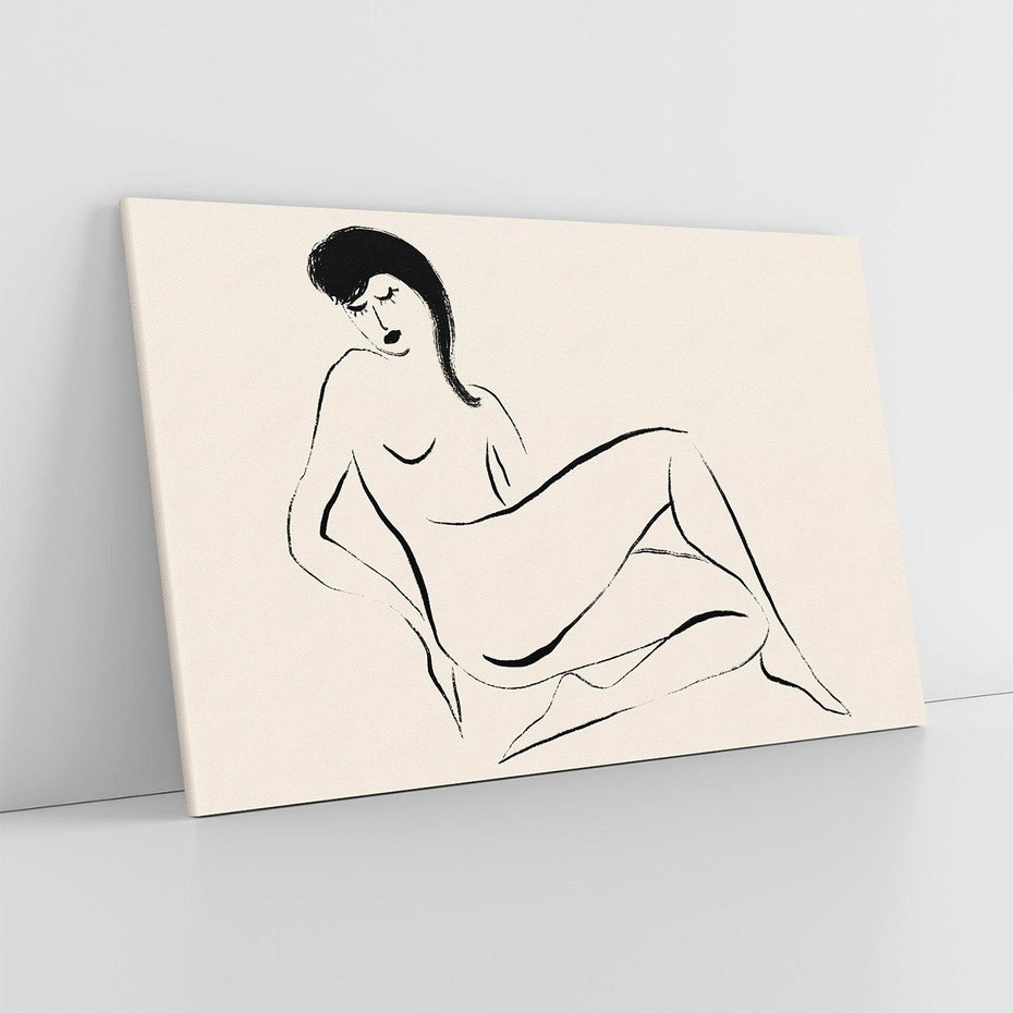 Obraz na płótnie 70x50 - Piękno w Minimalizmie - abstrakcyjny rysunek, minimalistyczna kreska
