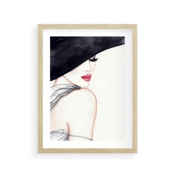 Plakat w ramie 50x70 - Stylowa Ekspresja - kobieta, moda - rama drewno
