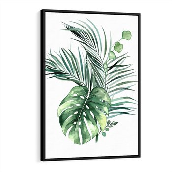 Obraz w ramie 70x100 - Przyjemność Złotej Natury - złote, liście - rama czarna