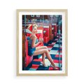 Plakat w ramie 50x70 - Stylowa Elegancja - retro, pinup - rama drewno