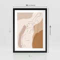 Plakat w ramie 30x40 - Sztuka Nagiej Formy - szkic nagiej kobiety, kolory beżowe - rama czarna