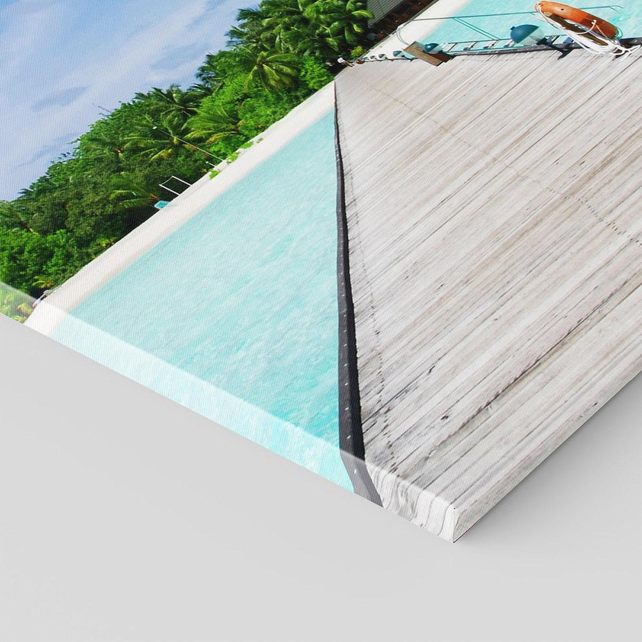 Obraz na płótnie 70x100 - Idylliczne molo na wyspie - plaża, molo