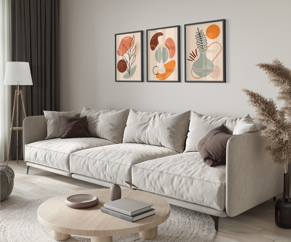 Zestaw obrazy w ramie 30x40 galeria - Abstrakcja, graficzne, kształty - rama czarna