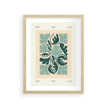 Plakat w ramie 40x50 - Podróżne Impresje - roślinne motywy, ornamenty - rama drewno