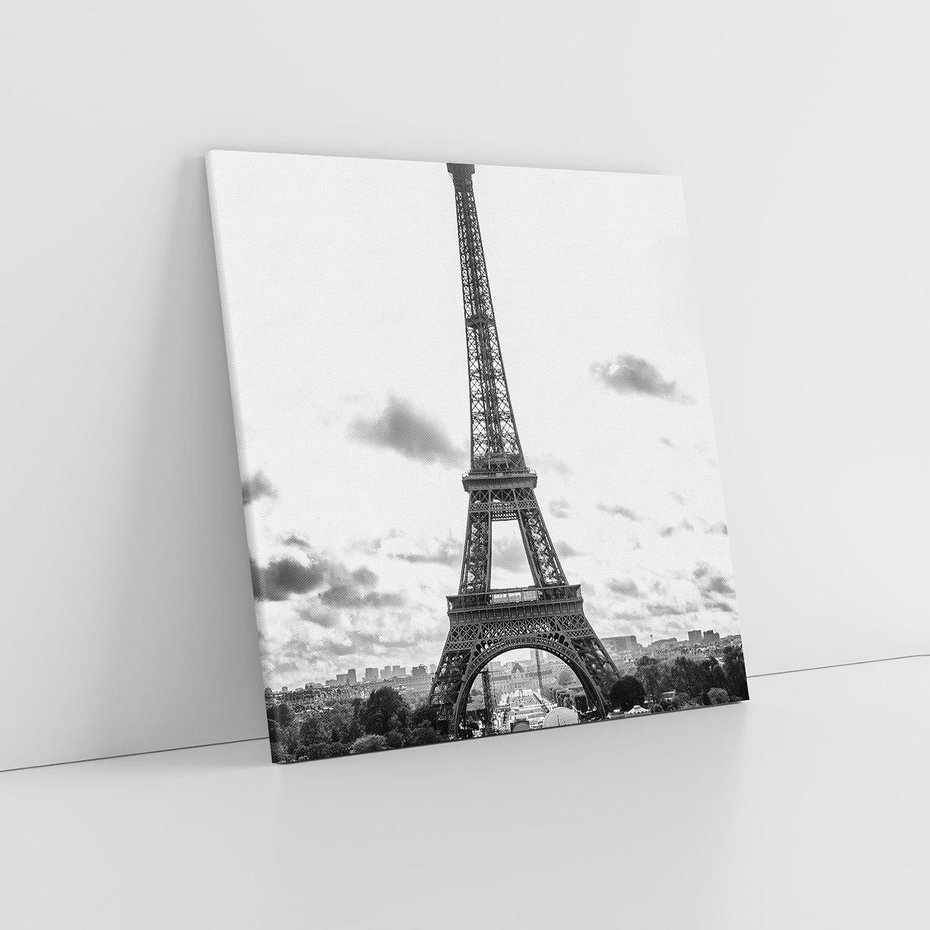 Obraz na płótnie 80x80 - Wieża Eiffla - czarno białe zdjecie, wieża eiffla
