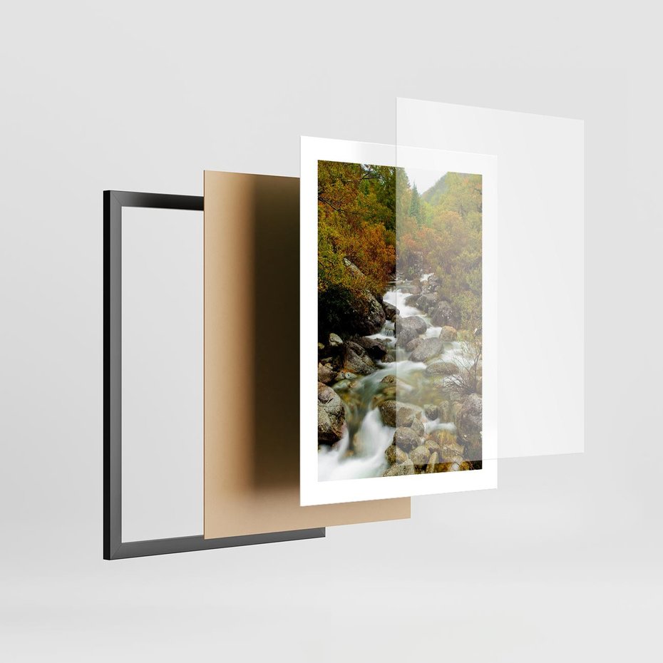 Plakat w ramie 30x40 - Śpiew Strumienia - strumień, górski - rama czarna