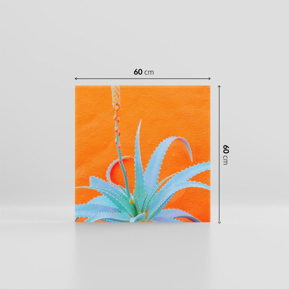 Obraz na płótnie 60x60 - Naturalna Harmonia - kaktusy, liście