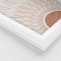Plakat w ramie 30x40 - Słońce w Stylu Boho - słońce, grafika boho - rama biała