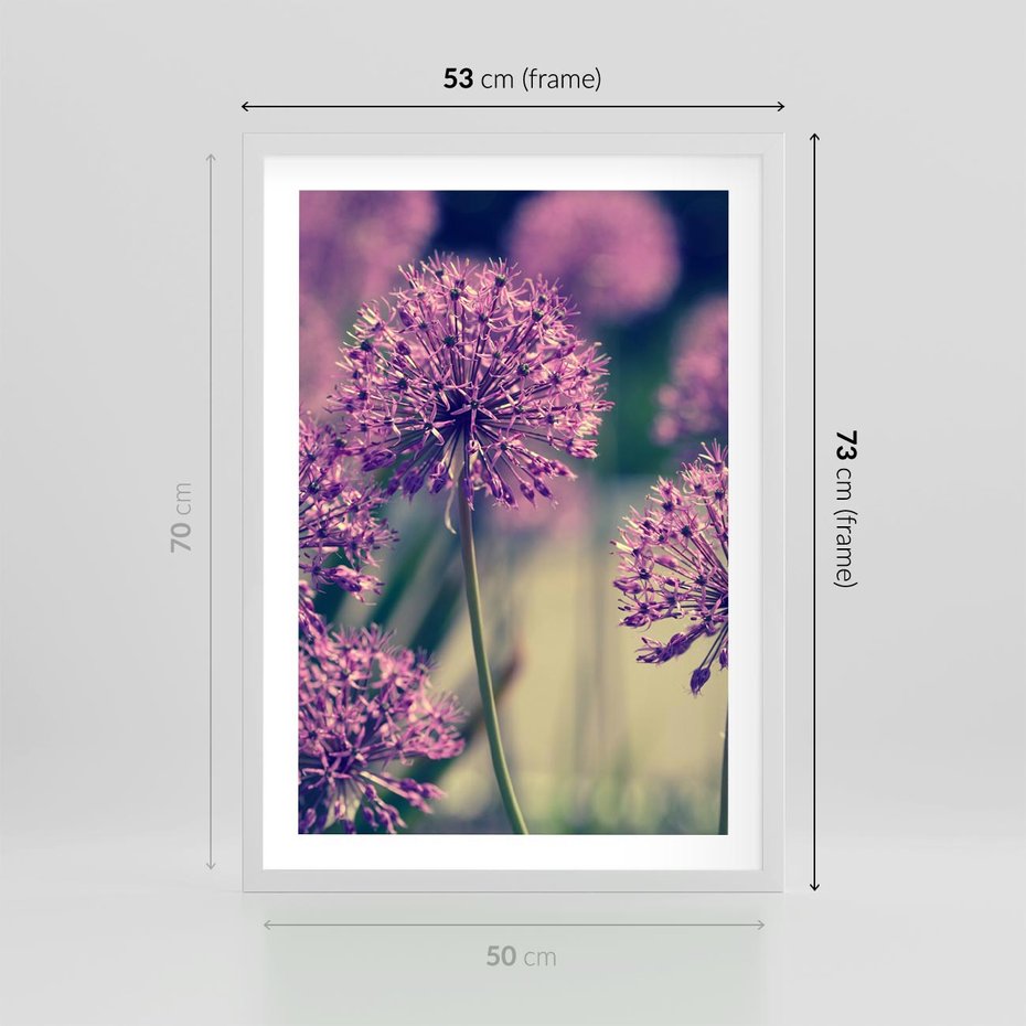 Plakat w ramie 50x70 - Kwiatowa łąka w pełnym rozkwicie - kwiaty, łąka - rama biała