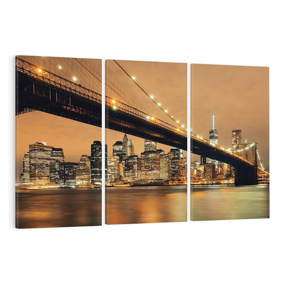 Obraz na płótnie 120x80 - magiczne połączenie miast - most, Nowy Jork