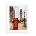 Plakat w ramie 50x70 - Symbol Big Benu - Londyn, budka - rama biała