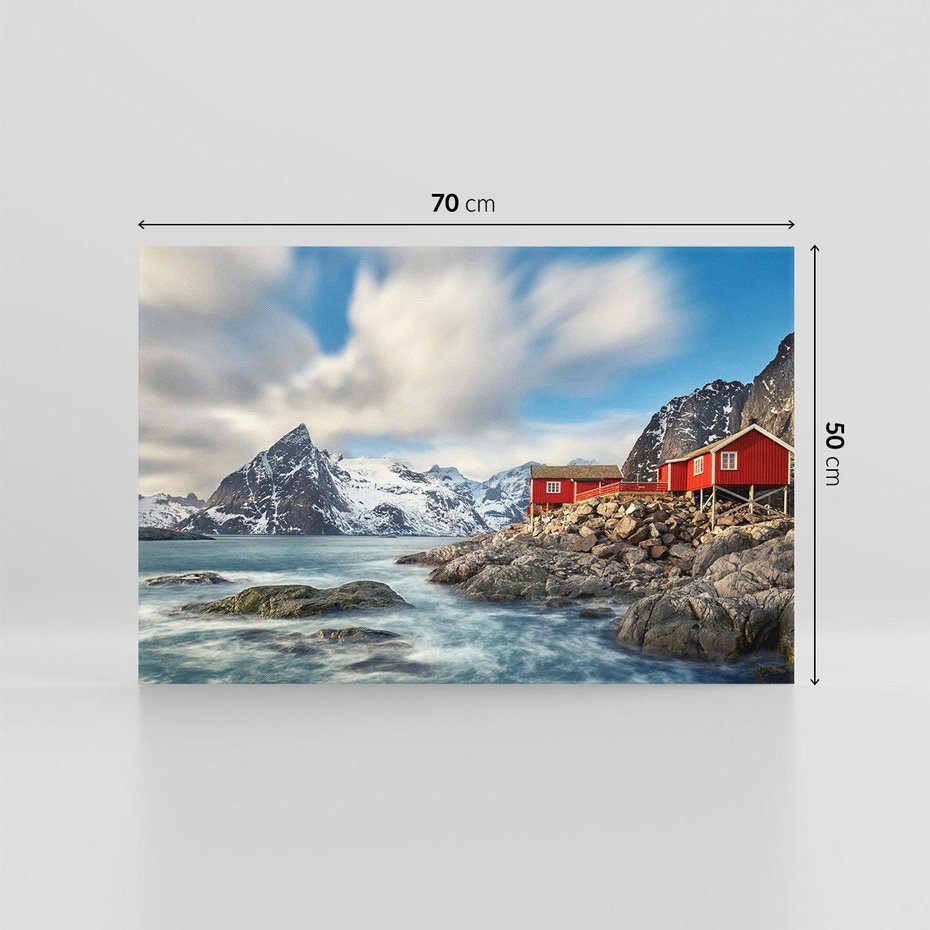 Obraz na płótnie 70x50 - Norweskie jezioro wśród gór - norwegia, jezioro