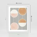 Plakat w ramie 40x50 - Przenikające Kształty - abstrkacyjna nowoczesna sztuka, koła okręgi - rama biała