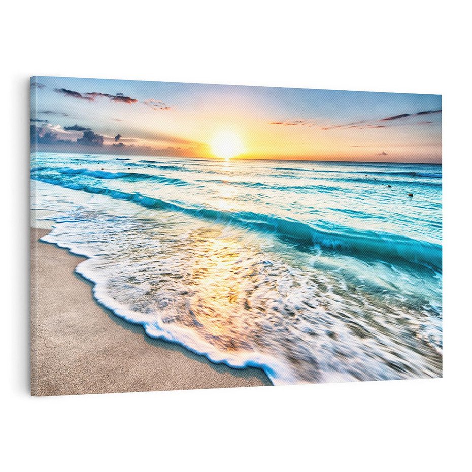 Obraz na płótnie 70x50 - Spokój morza: moment relaksu - plaża, morze